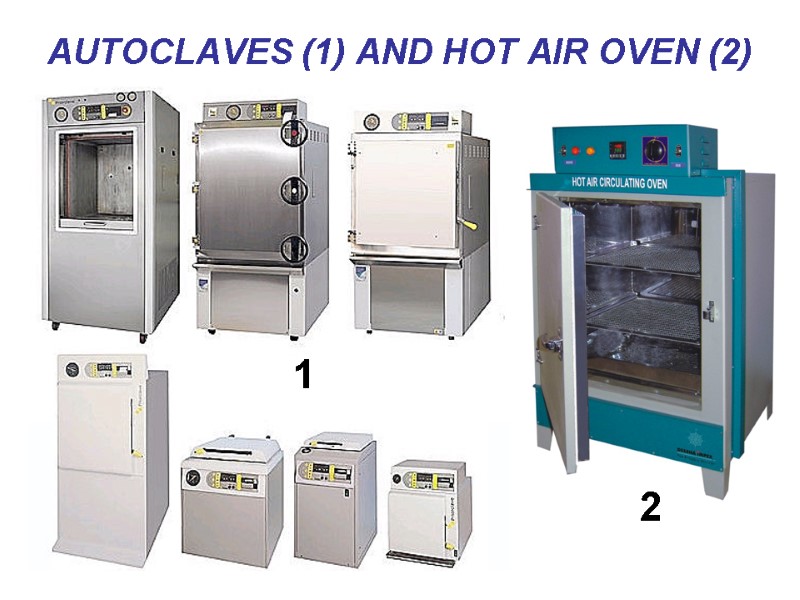 AUTOCLAVES (1) AND HOT AIR OVEN (2) 1 2